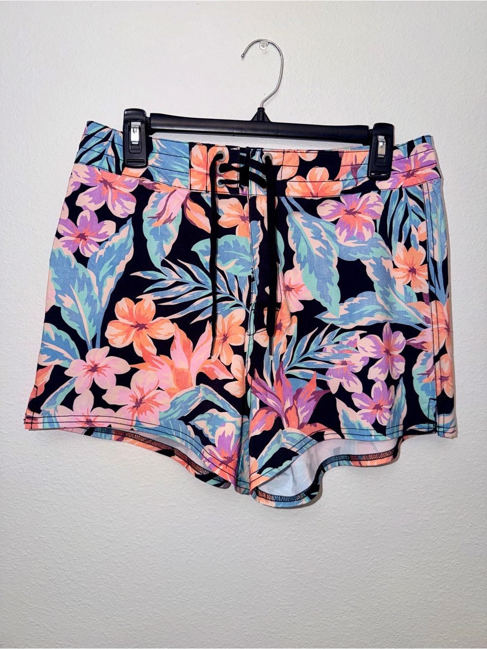 Billabong Tropical Floral Boardshorts in Black, Pink, Teal